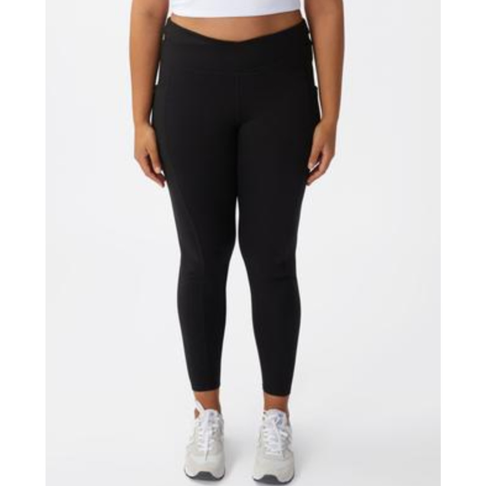 Cotton On Trendy Cross Over Full Length Tight Pants Black Plus Size 16 0755